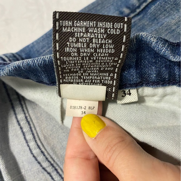 Men’s 7FAM y2K Baggy Relaxed Fit jeans Size 34 Waist Used Distressed 31 inseam - Picture 11 of 15